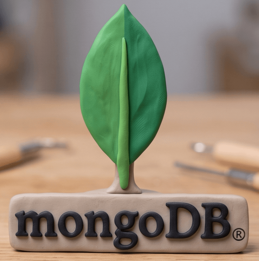 Clay-style MongoDB technology icon
