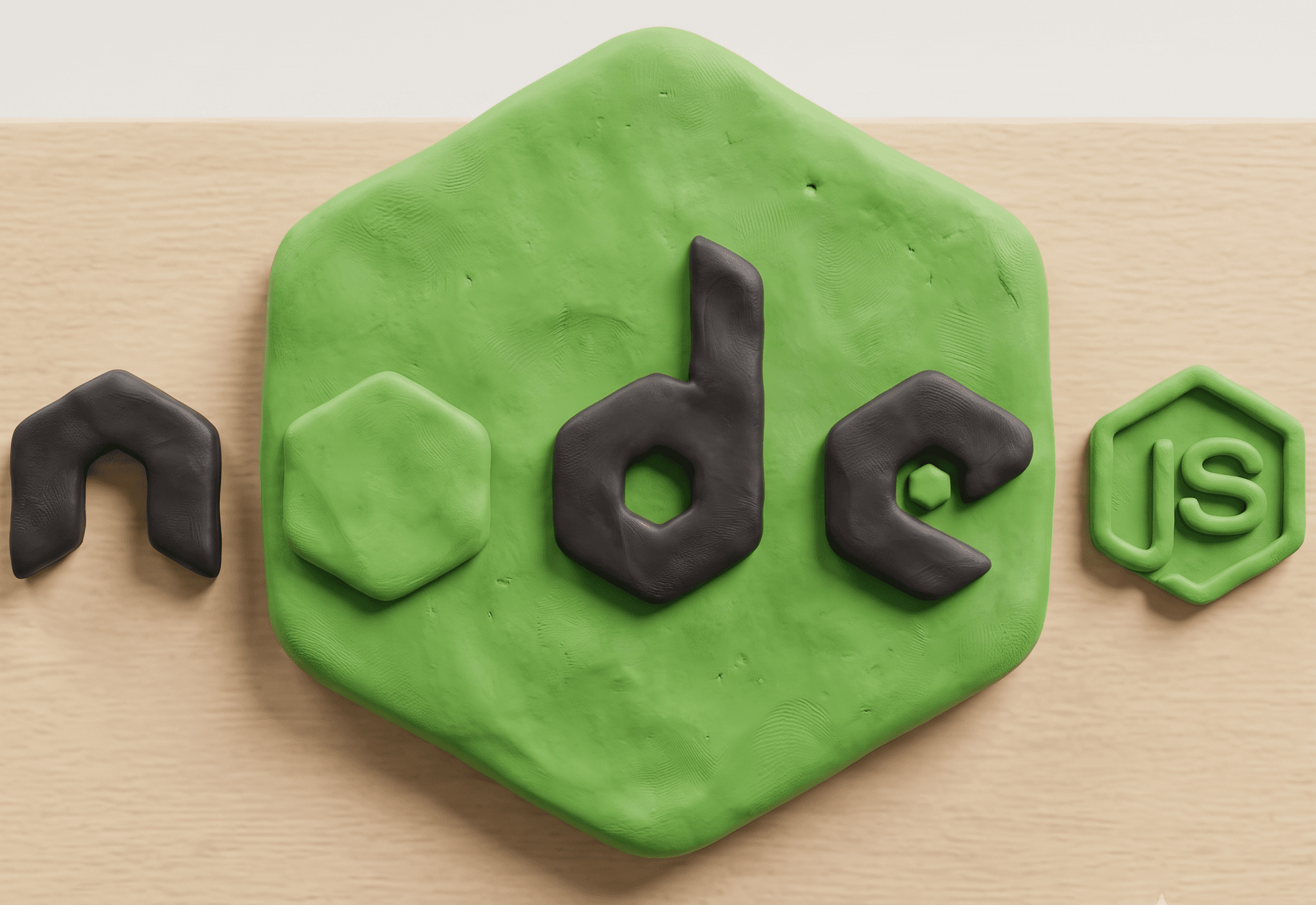 Clay-style Node.js technology icon