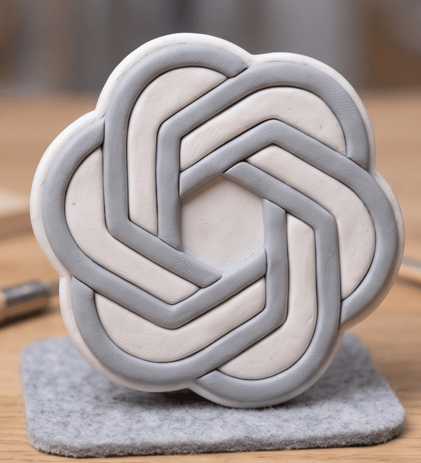 Clay-style OpenAI technology icon