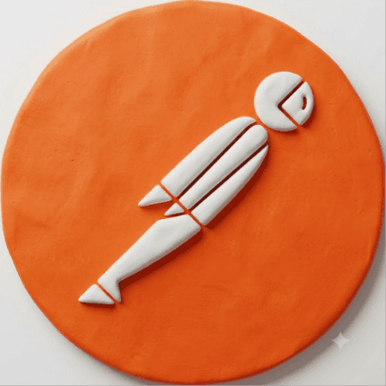 Clay-style Postman technology icon