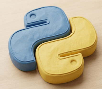 Clay-style Python technology icon