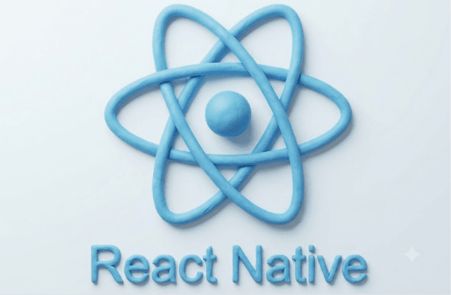 Clay-style React Native technology icon