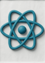 Clay-style React technology icon