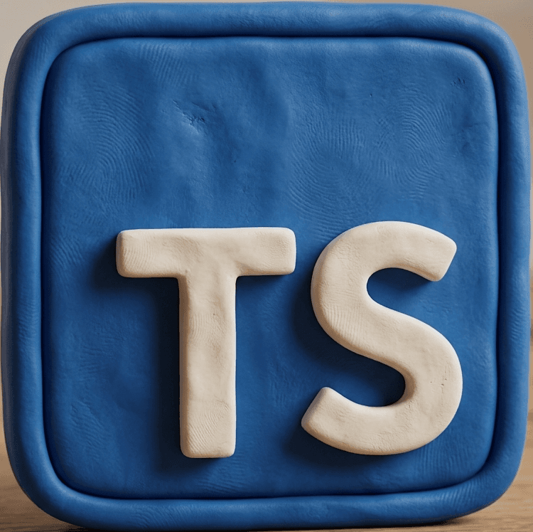 Clay-style TypeScript technology icon